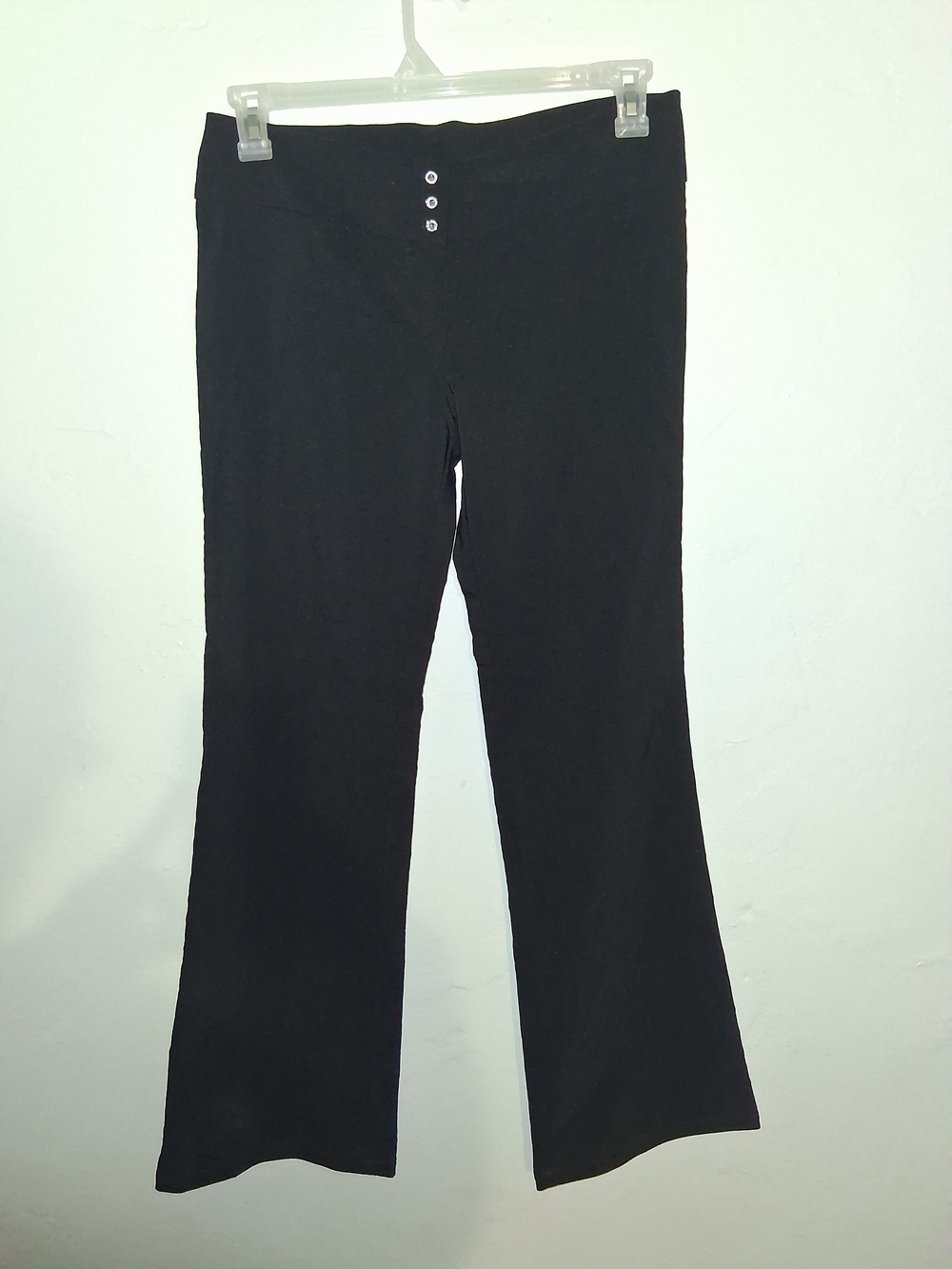 Body Central Black Stretch Pants with Embroidered Label
